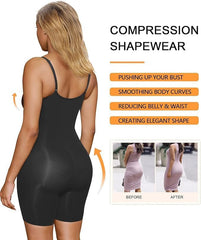 Women'S Seamless Shapewear Bodysuit Tummy Control Body Shaper Waist Defining Body Suit