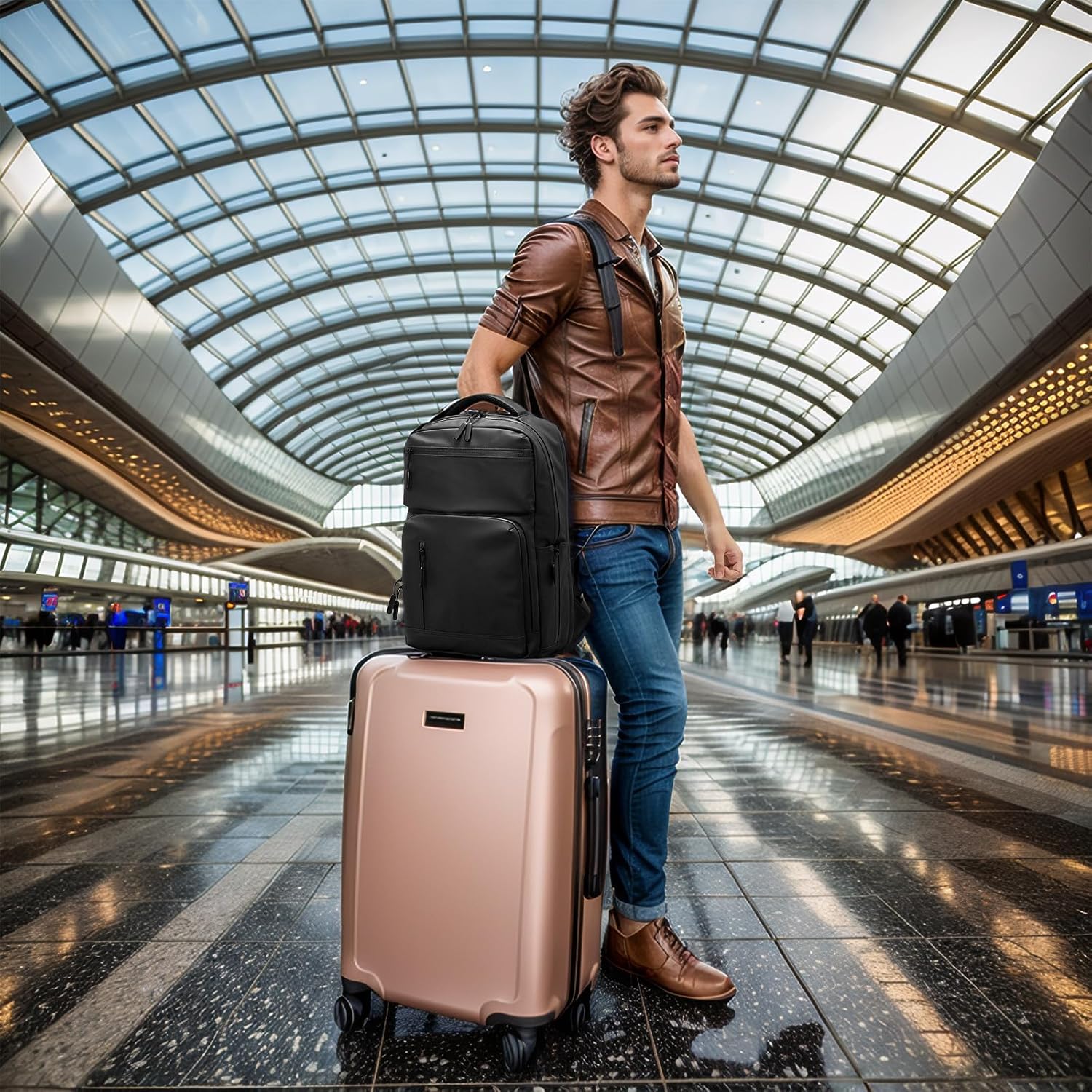 Waterproof Laptop Backpack for Men & Women (Black)