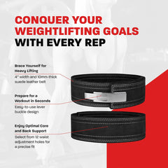 Weightlifting Belt for Men and Women, Black 