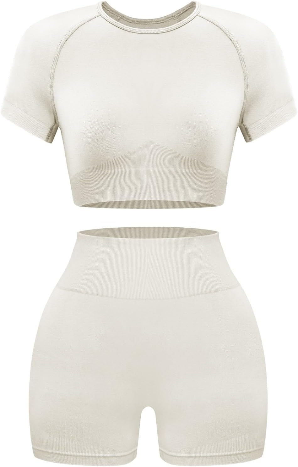 Womens Workout Sets 2 Piece - Seamless Acid Wash Yoga Outfits Shorts and Crop Top Matching Gym Athletic Clothing Set