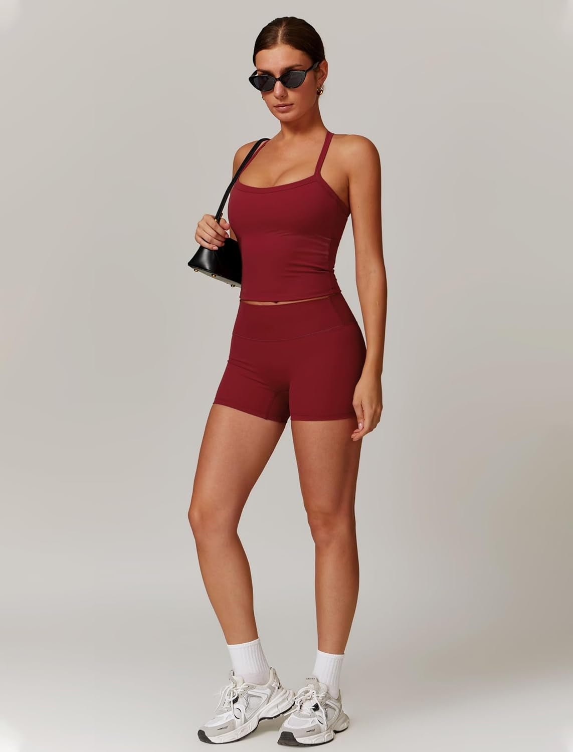 Two Piece Workout Sets for Women Tank Top Matching High Waist Booty Lifting Shorts Gym Yoga Active Wear Outfits