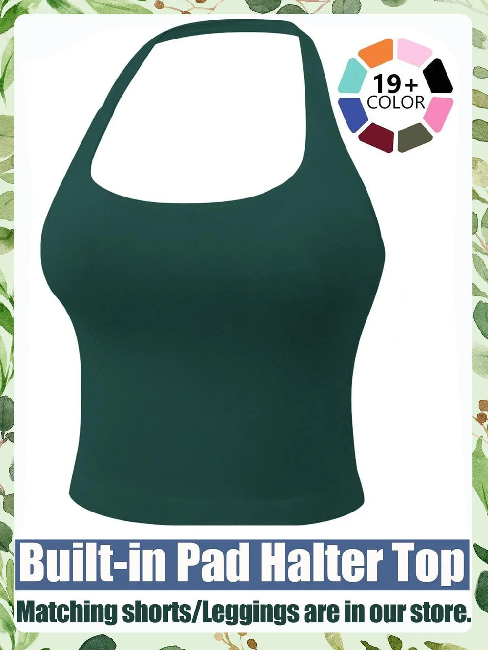 Women'S Solid Removable Chest Pad Sports Tank Top, Casual Comfort and Durability Halter Neck Sports Top for Yoga Gym Workout, Ladies Sportswear for All Seasons