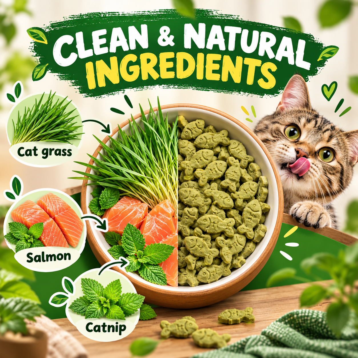 Cat Grass Treats for Indoor Cats Hairball Control