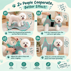Dog Grooming Hammock Harness with Thick Neck Support