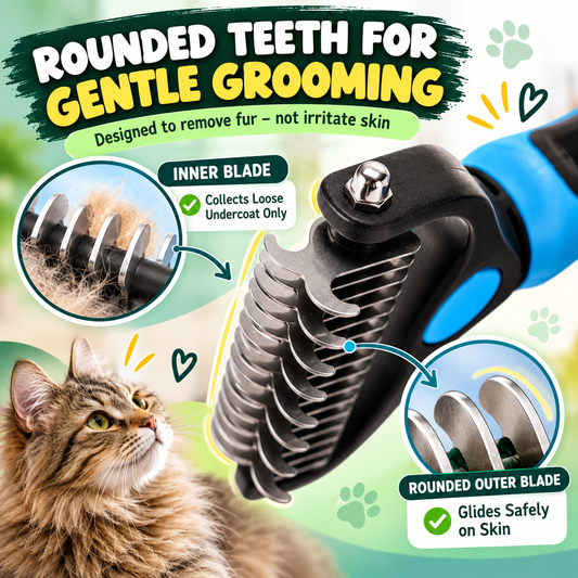 Double-Sided Pet Grooming Brush for Dogs & Cats