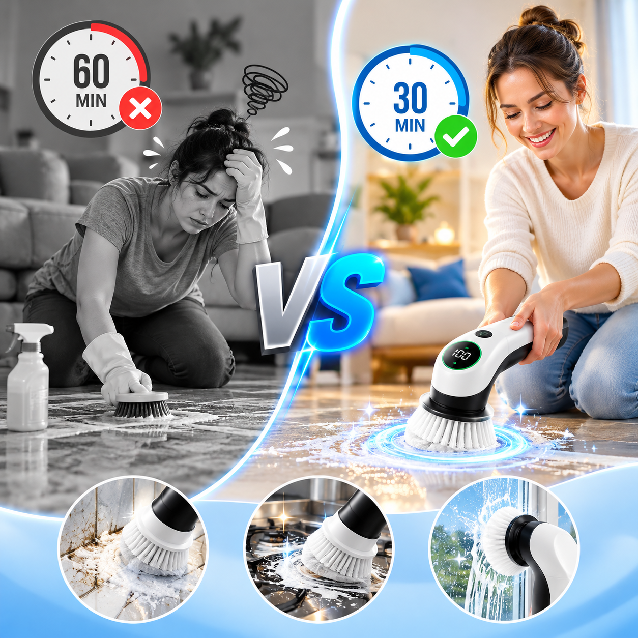 Electric Spin Scrubber Cleaning Brush