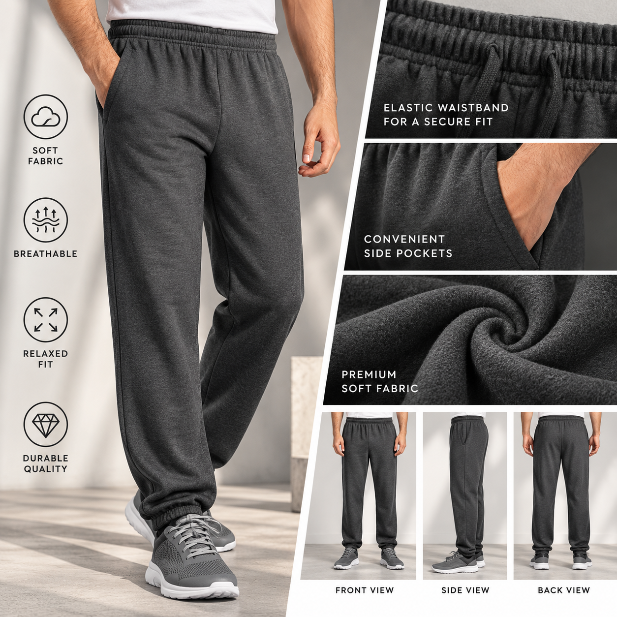 Fleece Elastic Bottom Sweatpants
