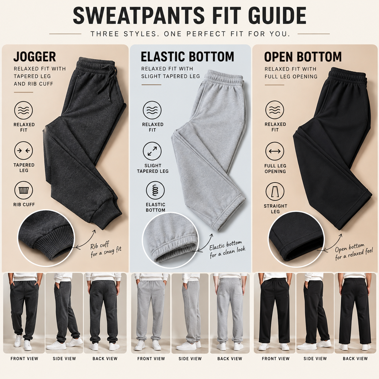 Fleece Elastic Bottom Sweatpants