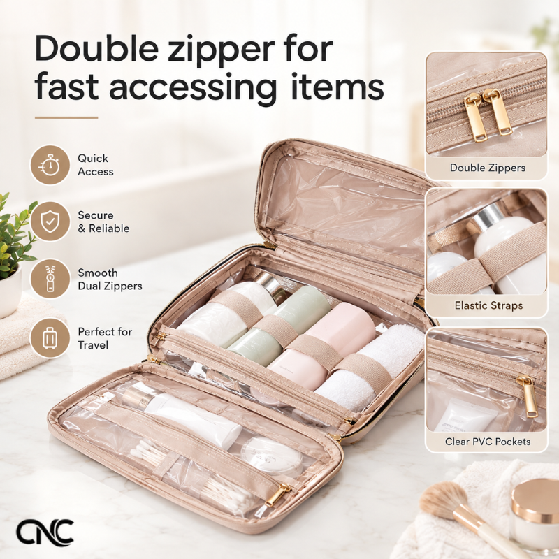 Hanging Toiletry Bag Water-Resistant Travel Organizer