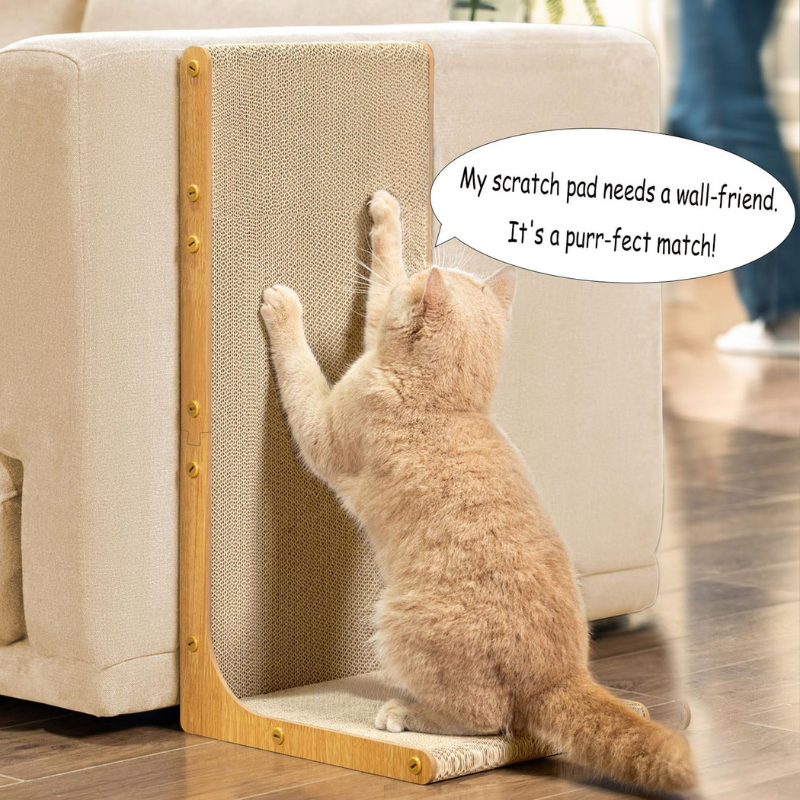 L-Shaped Cardboard Cat Scratcher