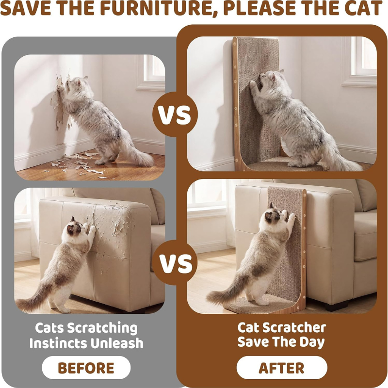 L-Shaped Cardboard Cat Scratcher