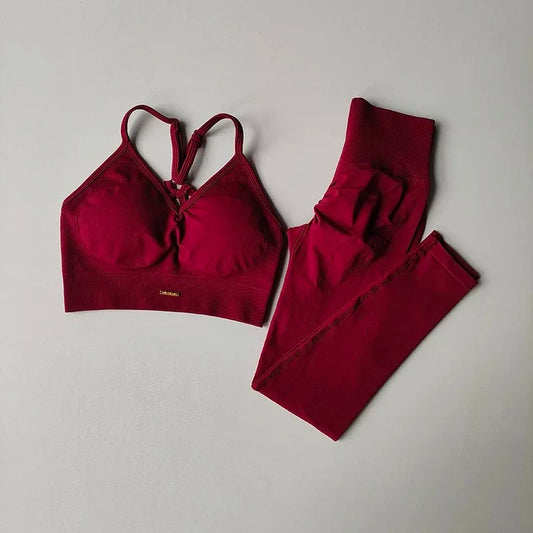 Peach High-Waisted Women’s Yoga Set