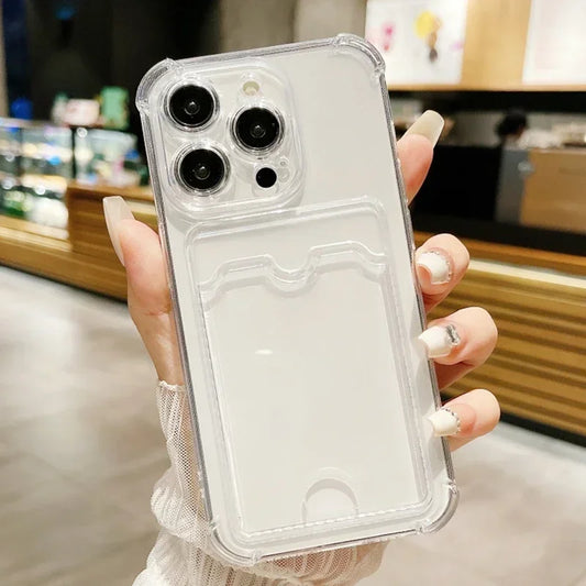Iphone 17 Pro Max Transparent Card Holder Case 