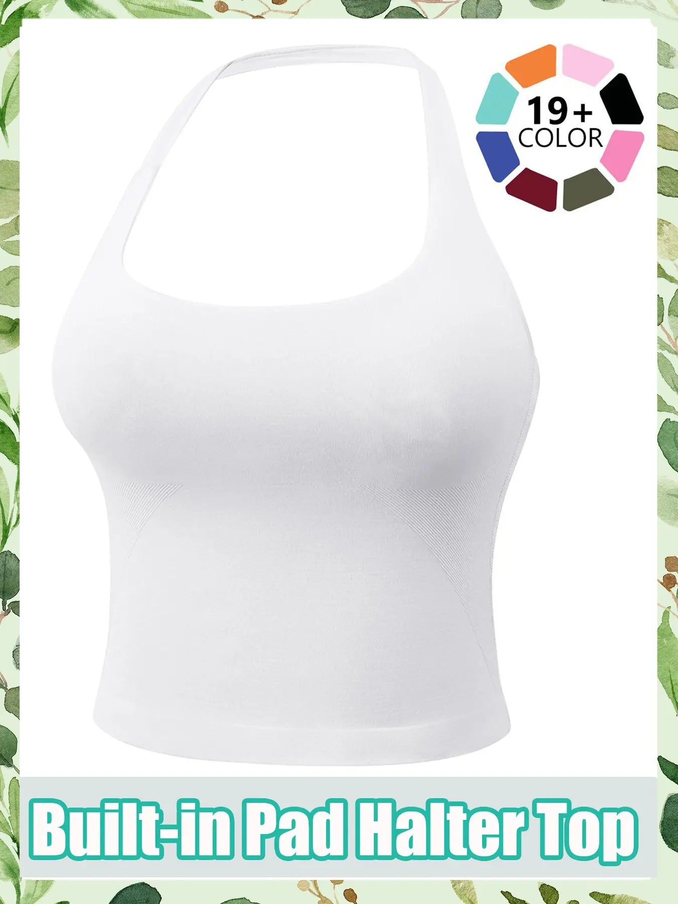 Women'S Solid Removable Chest Pad Sports Tank Top, Casual Comfort and Durability Halter Neck Sports Top for Yoga Gym Workout, Ladies Sportswear for All Seasons