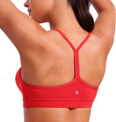 Butterluxe Y Back Sports Bras for Women - Padded Racerback Low Impact Spaghetti Thin Strap Workout Yoga Top
