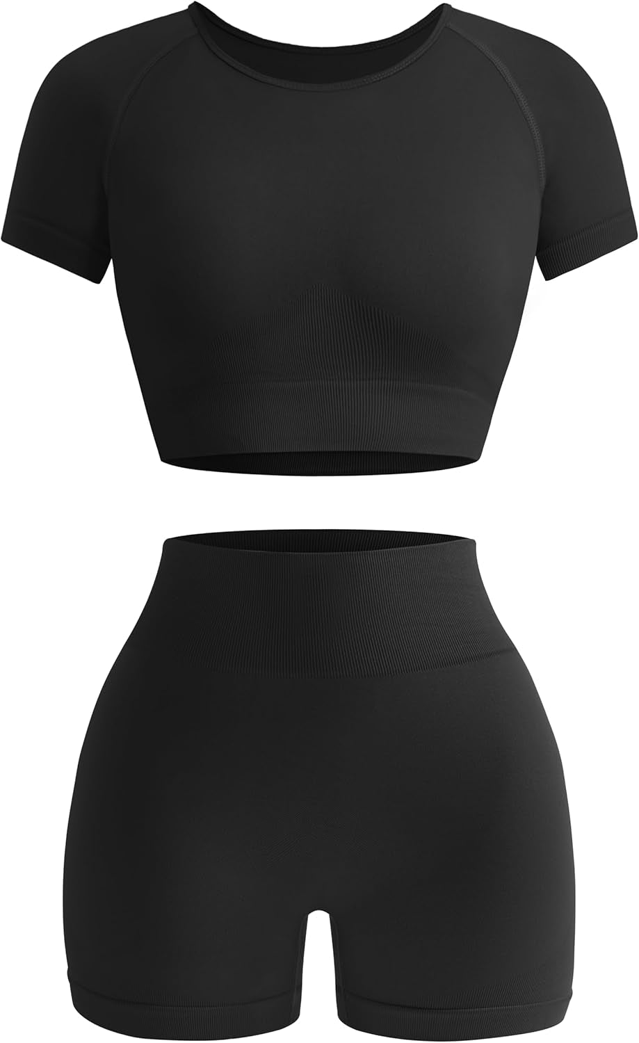 Womens Workout Sets 2 Piece - Seamless Acid Wash Yoga Outfits Shorts and Crop Top Matching Gym Athletic Clothing Set