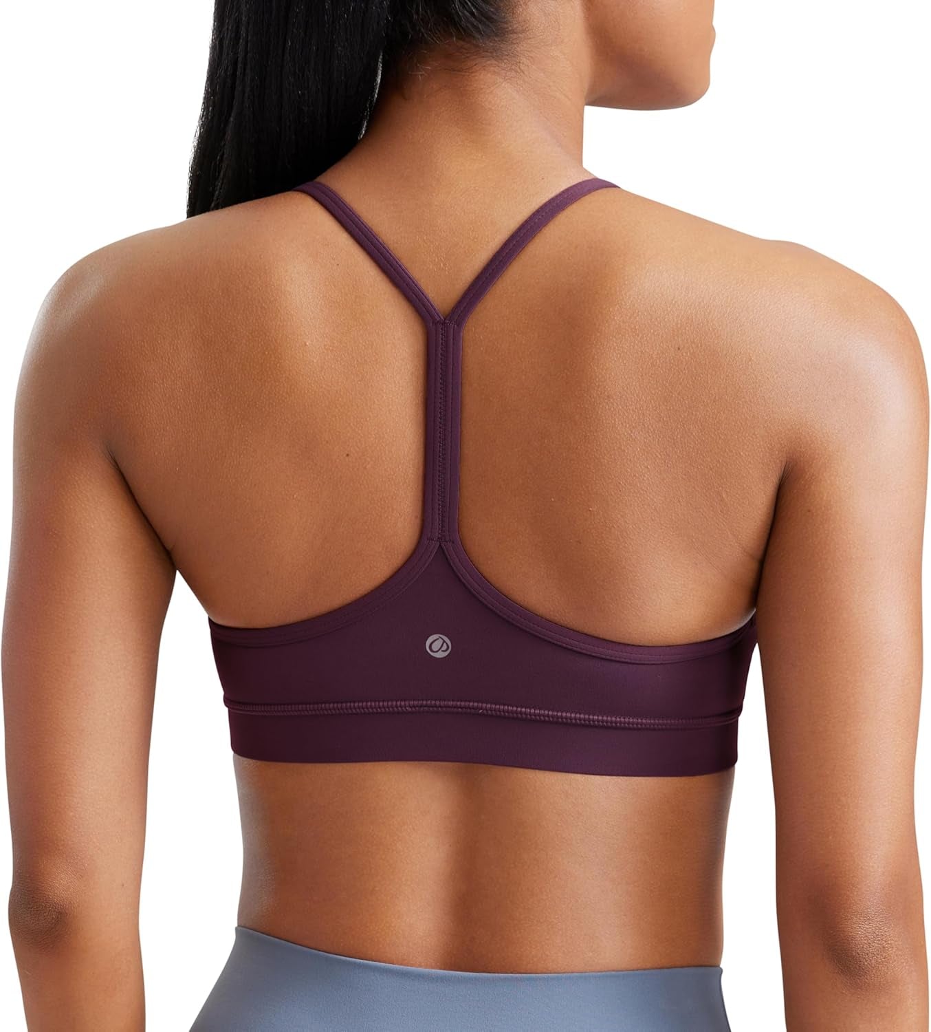 Butterluxe Y Back Sports Bras for Women - Padded Racerback Low Impact Spaghetti Thin Strap Workout Yoga Top