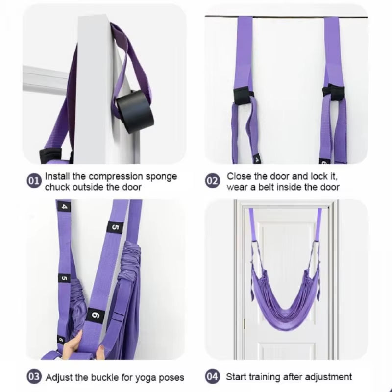 Adjustable Aerial Yoga Hammock Set Pilates Anti-Gravity Swing Stretch Strap Dance Fitness Yoga Training Body Shaping Exercises