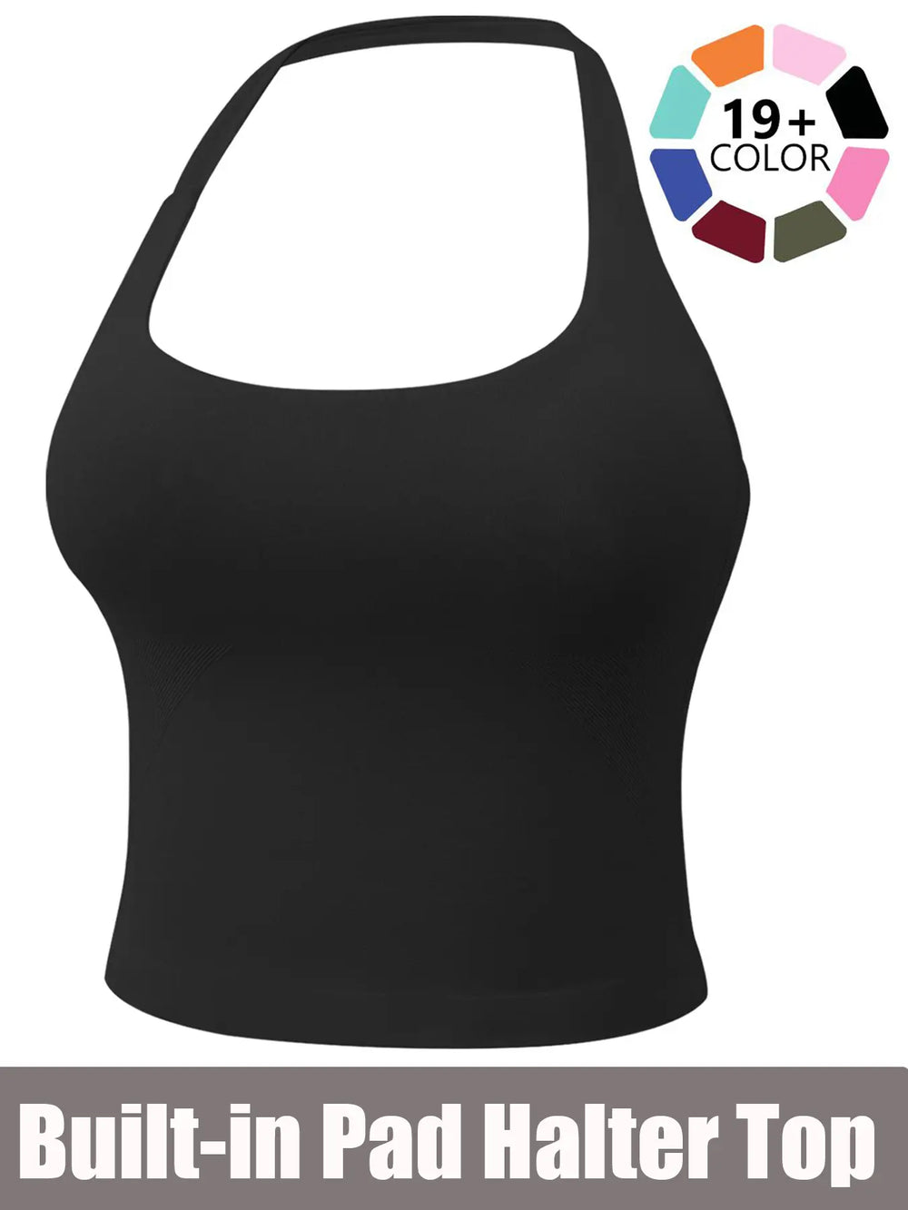 Women'S Solid Removable Chest Pad Sports Tank Top, Casual Comfort and Durability Halter Neck Sports Top for Yoga Gym Workout, Ladies Sportswear for All Seasons