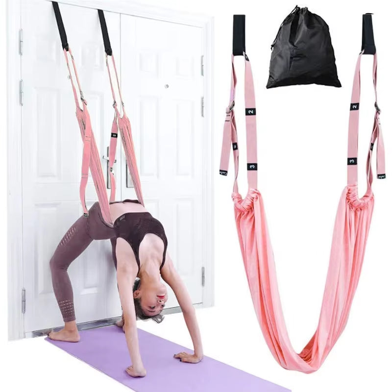 Adjustable Aerial Hammock Set Yoga Swing Stretching Strap Pilates Accessories Gym Training Equipment Triangle Hammock Camping