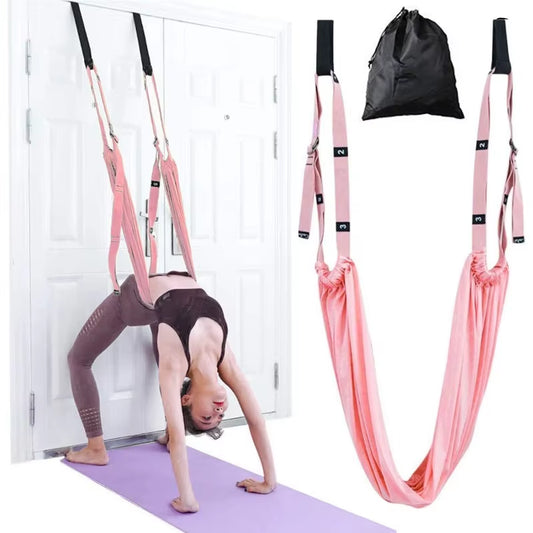 Adjustable Aerial Hammock Set Yoga Swing Stretching Strap Pilates Accessories Gym Training Equipment Triangle Hammock Camping