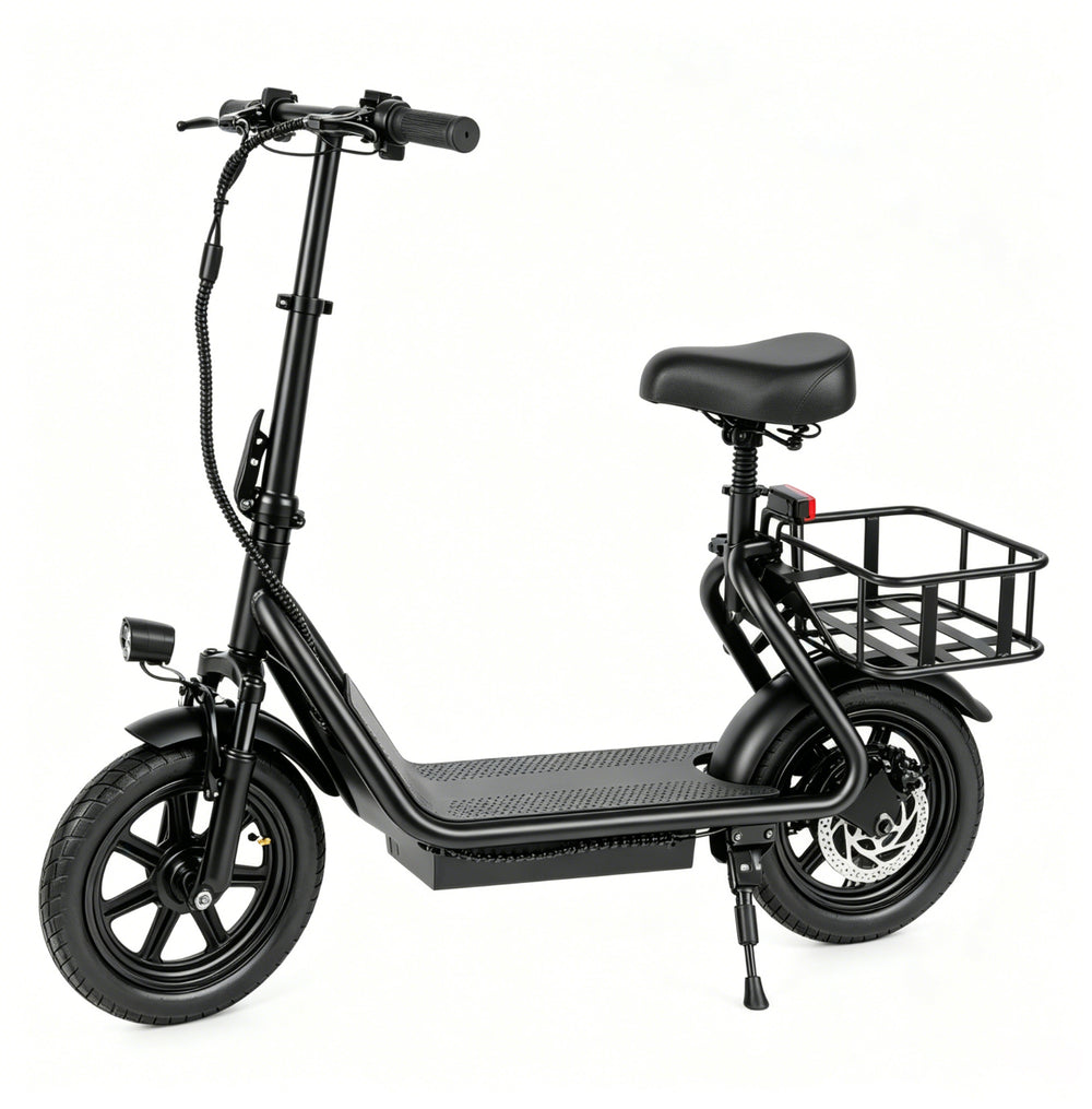 48V 10.4AH/22.5AH Electric Scooter Adults Foldable Escooter Seat & Carry Basket