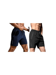 Men'S New Trendy Letter Print Zipper Pocket Drawstring Waist Track Shorts, Quick Drying Drawstring Sports Shorts for Summer Gym Workout Running, Comfort Shorts for Men, Activewear, Athletic Shorts, Regular Fit Shorts, Sports Yoga Shorts