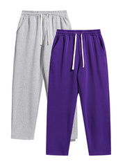 Men'S Drawstring Waist Sweatpants, Athleisure Style Regular Fit Pants with Pockets for Fall & Winter, Casual Men'S Trousers, Sports Bottoms, Casual Sporty Trousers