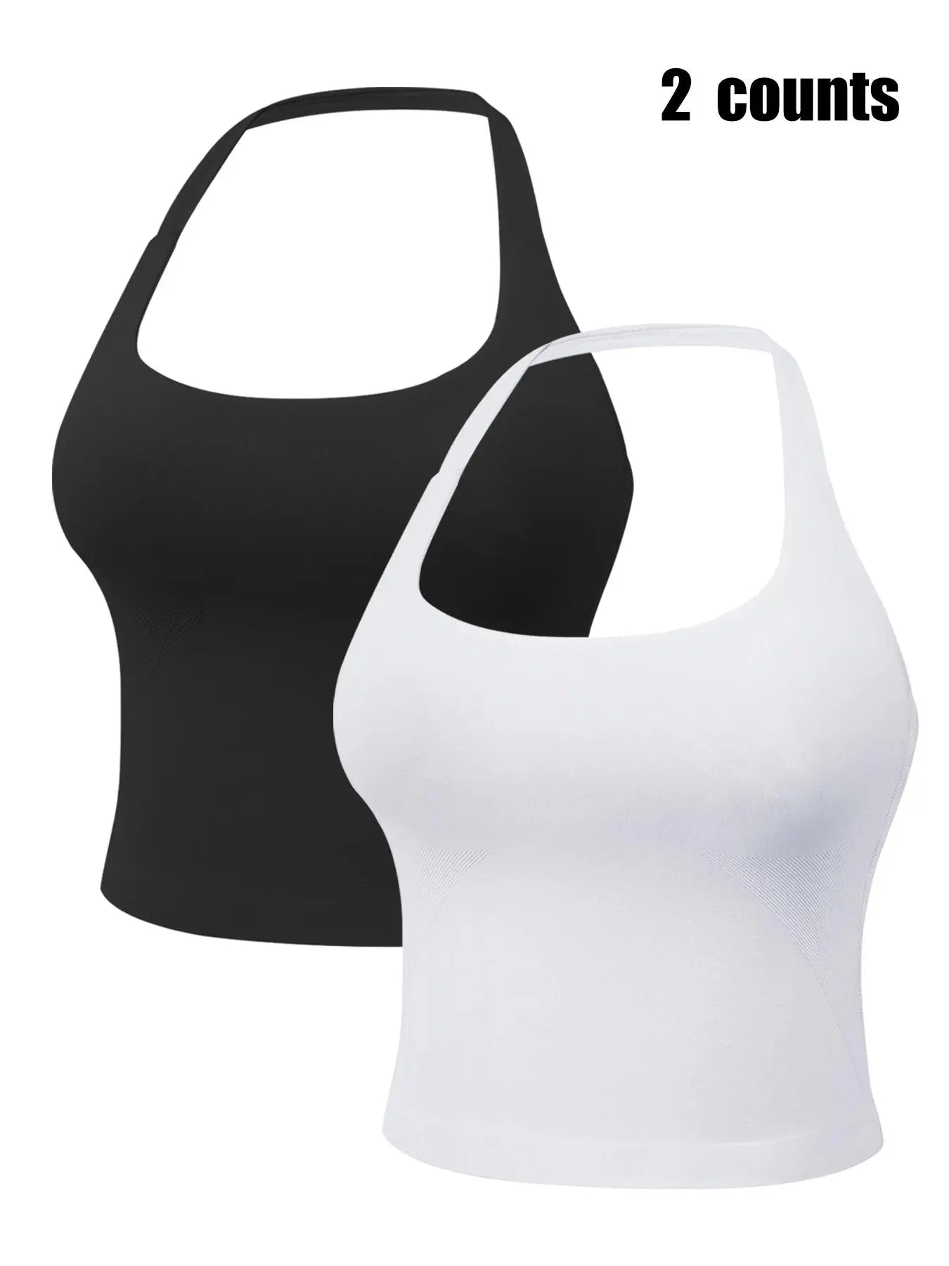 Women'S Solid Removable Chest Pad Sports Tank Top, Casual Comfort and Durability Halter Neck Sports Top for Yoga Gym Workout, Ladies Sportswear for All Seasons