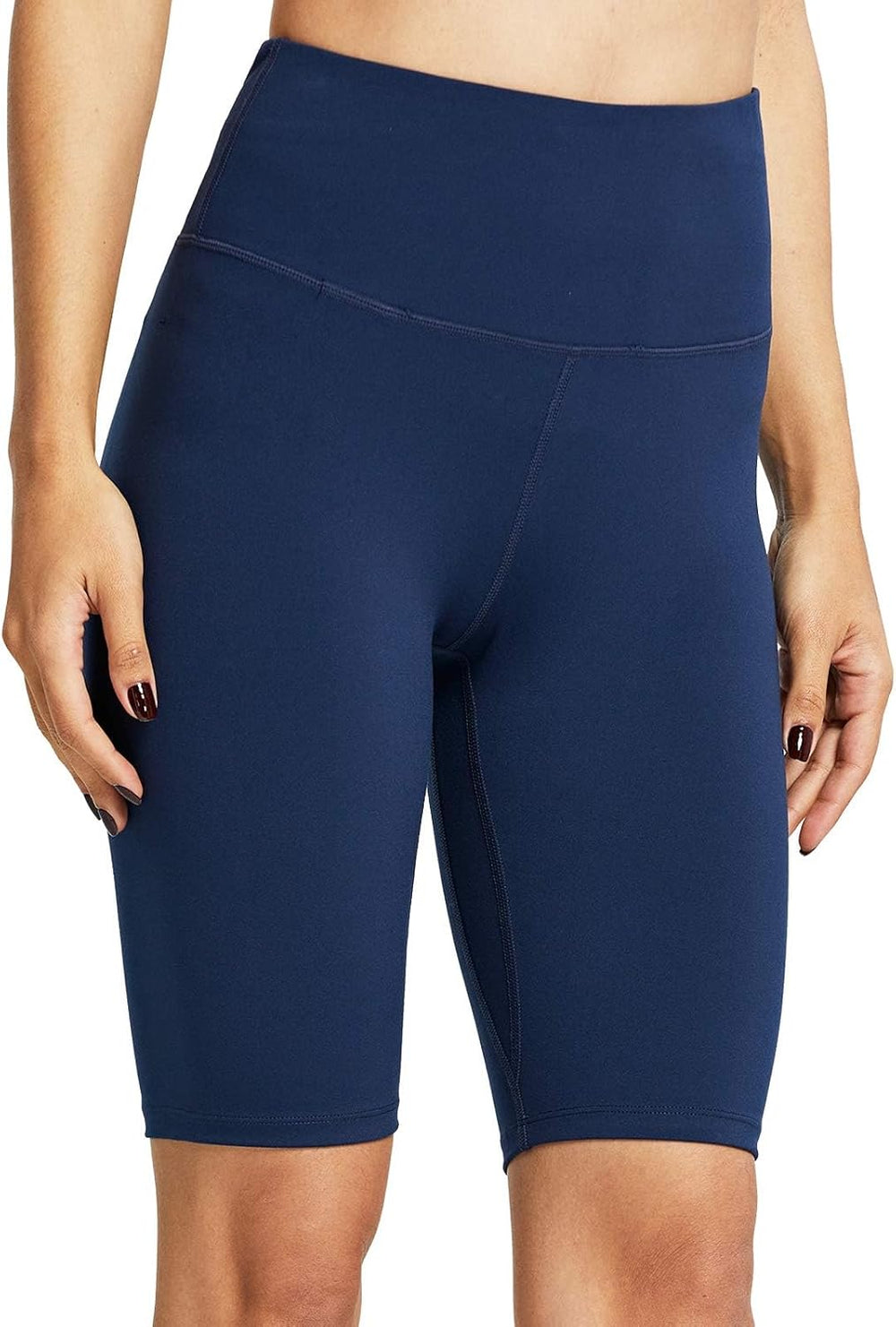 5"/10" Biker Shorts Women Tummy Control High Waisted Workout Athletic Yoga Compression Long Shorts with 2 Hidden Pockets