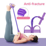 6-Tube Multi-Function Abdominal Trainer with Foot Pedal for Sit-Ups Fitness Abdominal Toning Arm Strengthening Resistance Band