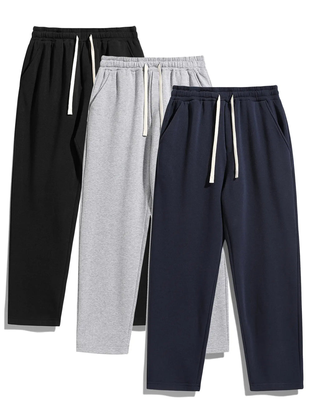 Men'S Drawstring Waist Sweatpants, Athleisure Style Regular Fit Pants with Pockets for Fall & Winter, Casual Men'S Trousers, Sports Bottoms, Casual Sporty Trousers