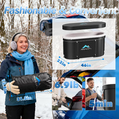 XL Ice Bath Tub for Adults, 131 Gal Cold Plunge Tub, 46” Large Oval Portable Ice Bath Tub, Foldable Cold Plunge for Home, Backyard & Outdoor Use with Drain & Neck Support