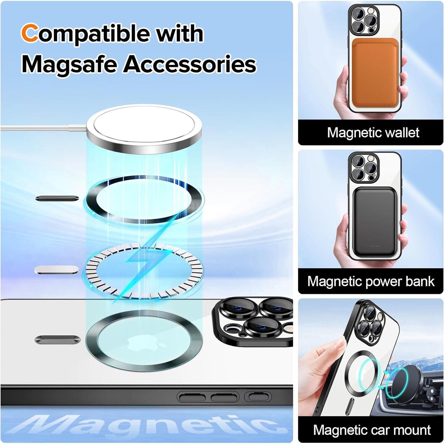 Ultimate Shockproof MagSafe Case with Camera Lens Protection for iPhone 16/15/14/13 Pro Max