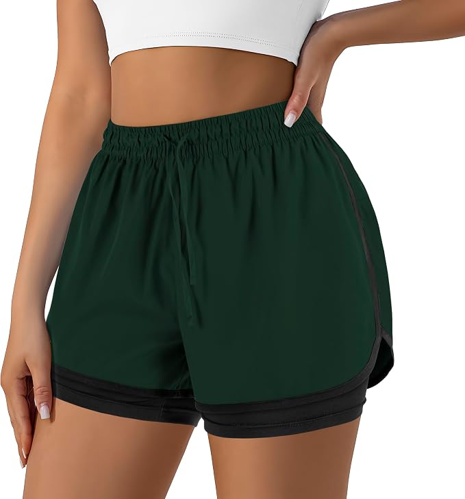 Women's 2-in-1 Running Shorts with Built-In Liner & Pocket