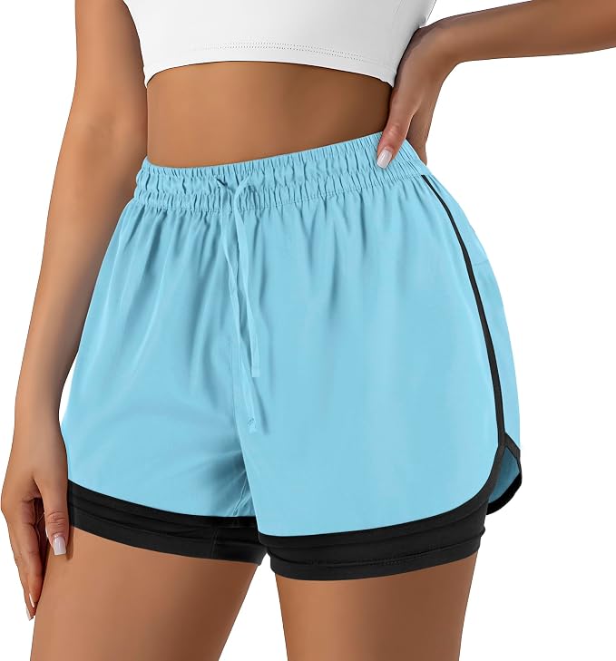 Women's 2-in-1 Running Shorts with Built-In Liner & Pocket