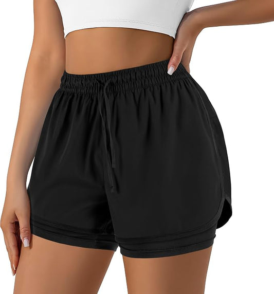 Women's 2-in-1 Running Shorts with Built-In Liner & Pocket